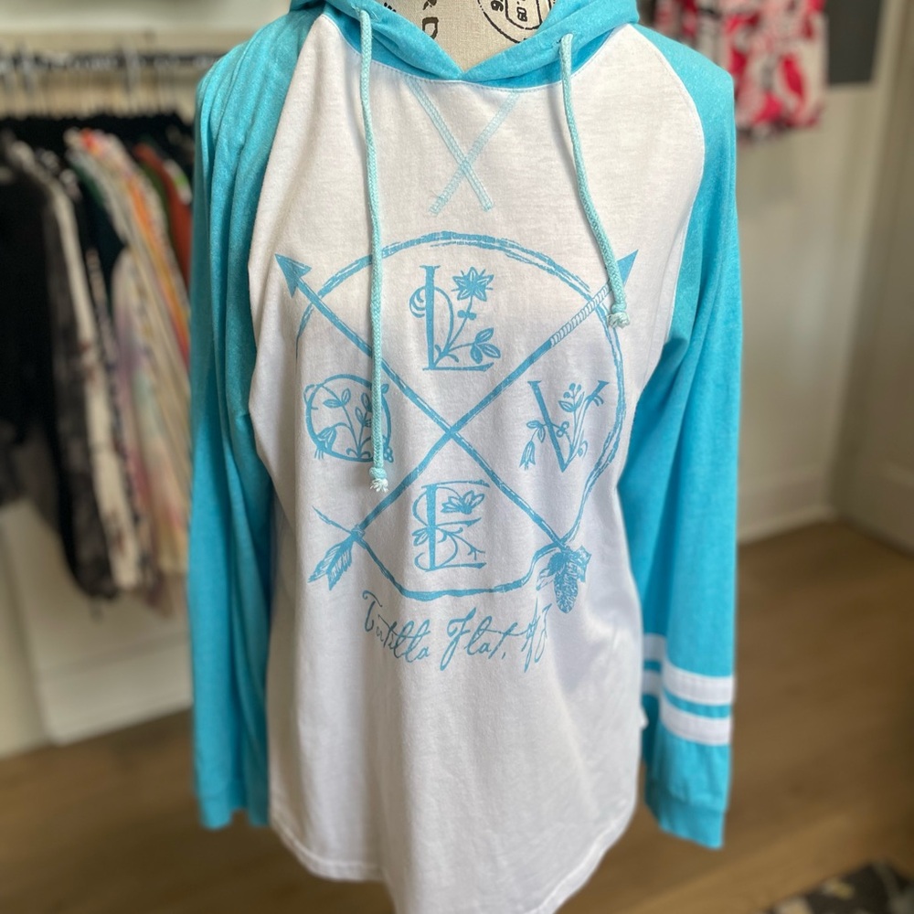 Salt Creek Blue and White Hoodie